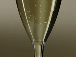 champagne set 2  bottle flute strawberry and wooden ice bucket 3D Model