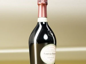 champagne set 2  bottle flute strawberry and wooden ice bucket 3D Model