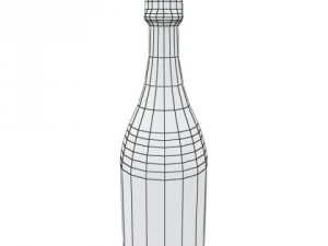 champagne set 3  bottle flute and ice bucket 3D Model