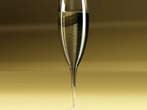 champagne set 3  bottle flute and ice bucket 3D Model