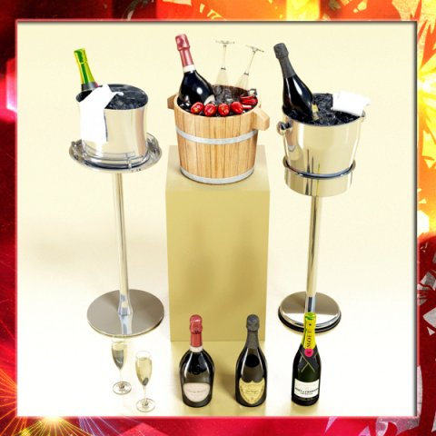 champagne ice bucket set 3D 모델 .c4d .max .obj .3ds .fbx .stl .blend 