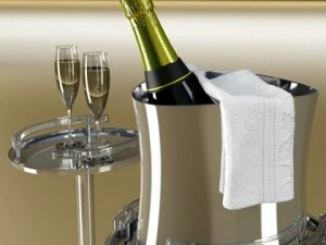 champagne ice bucket set 3D Model