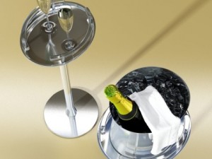 champagne ice bucket set 3D 모델