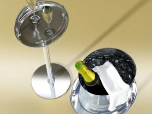 champagne ice bucket set 3D Model