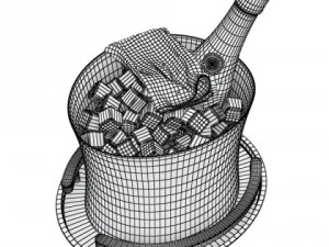 champagne ice bucket set 3D 모델