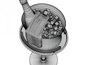 champagne ice bucket set 3D 모델