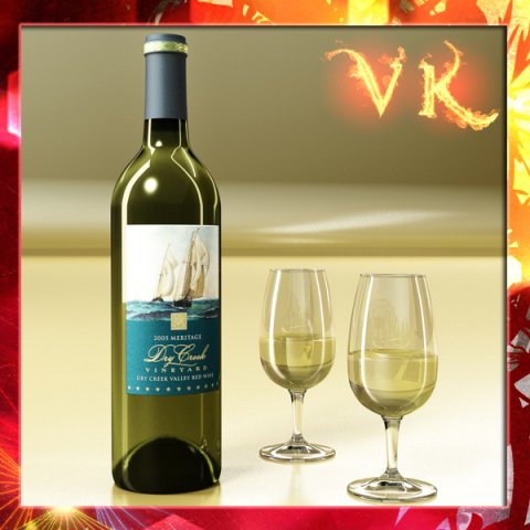 white wine bottle and cup 3D Model .c4d .max .obj .3ds .fbx .stl .blend 