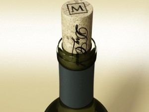white wine bottle and cup 3D Model