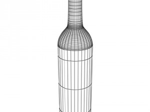 white wine bottle and cup 3D Model