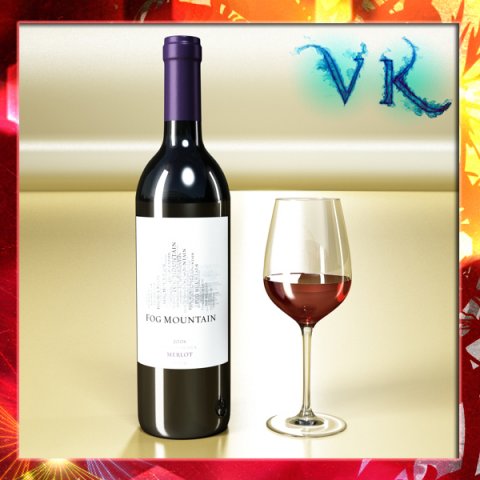 red wine bottle fog mountain and cup Model 3D .c4d .max .obj .3ds .fbx .stl .blend 