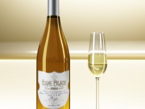 white wine bottle and cup 3D-Modell