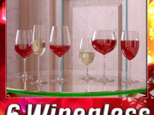 6 wine glass collection 3D Model