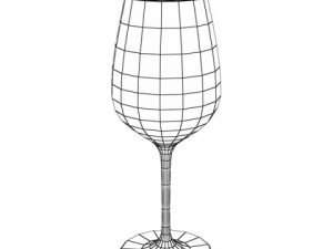 6 wine bottles and 6 wine glasses Modello 3D