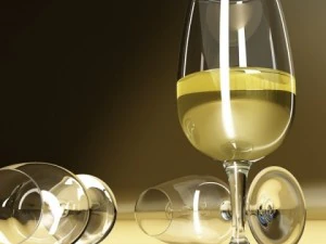 6 butelek wina i 6 kieliszk&oacute;w do wina Model 3D