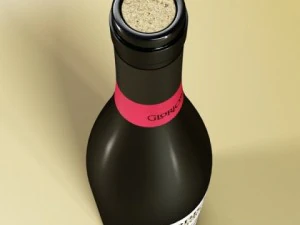 6 butelek wina i 6 kieliszk&oacute;w do wina Model 3D