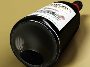 6 butelek wina i 6 kieliszk&oacute;w do wina Model 3D