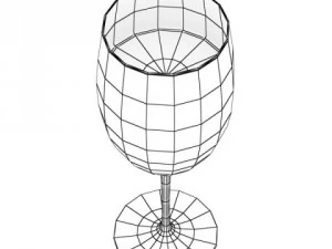 6 butelek wina i 6 kieliszk&oacute;w do wina Model 3D