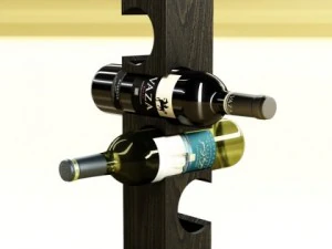 wine bottles and rack 3D Model