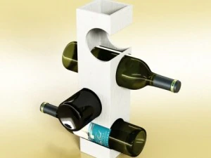 wine bottles and rack 3D Model