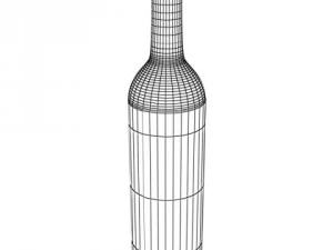 wine bottles and rack 3D Model