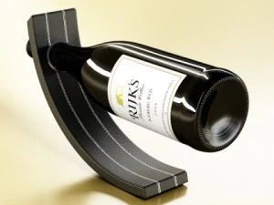 wine rack collection and 6 wine bottles 3D Model