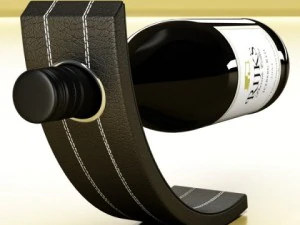 wine rack collection and 6 wine bottles 3D Model
