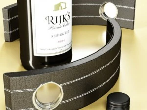 wine rack collection and 6 wine bottles 3D Model
