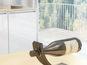wine rack collection and 6 wine bottles 3D Model