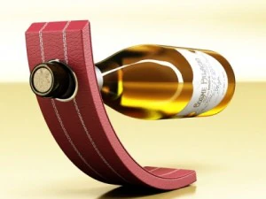 wine rack collection and 6 wine bottles 3D Model