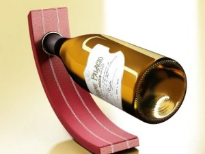 wine rack collection and 6 wine bottles 3D Model