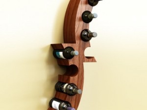 wine rack collection and 6 wine bottles Modello 3D