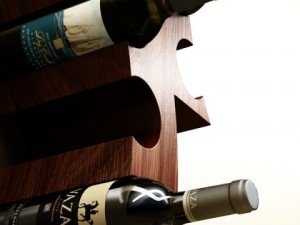 wine rack collection and 6 wine bottles Modello 3D