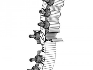 wine rack collection and 6 wine bottles Modello 3D