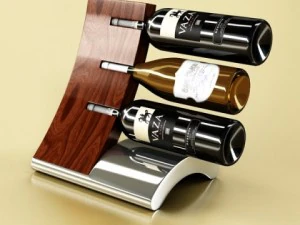 wine rack collection and 6 wine bottles 3D Model
