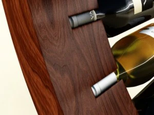 wine rack collection and 6 wine bottles 3D Model