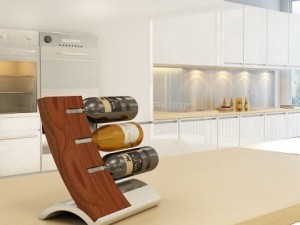 wine rack collection and 6 wine bottles Modello 3D