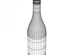 wine rack collection and 6 wine bottles 3D Model