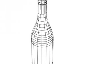 wine rack collection and 6 wine bottles 3D Model