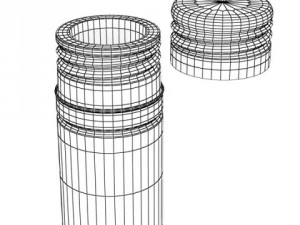 wine rack collection and 6 wine bottles 3D Model