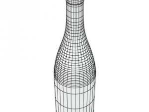 wine rack collection and 6 wine bottles 3D Model