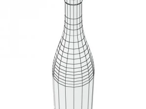 wine rack collection and 6 wine bottles 3D Model
