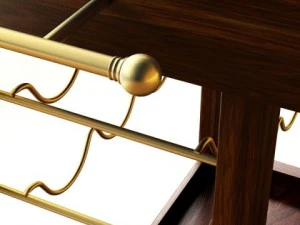 wine table rack bottles and glasses 3D Model