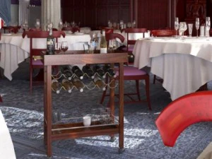 wine table rack bottles and glasses 3D Model