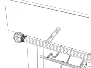 wine table rack bottles and glasses 3D Model