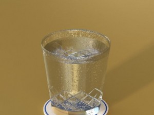 wine table rack bottles and glasses Modelo 3D