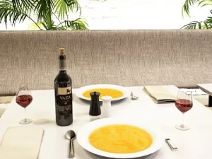 wine table rack bottles and glasses 3D Model