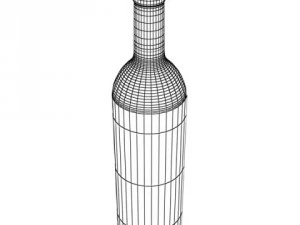 wine table rack bottles and glasses 3D Model