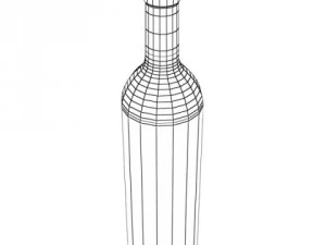 wine table rack bottles and glasses 3D Model