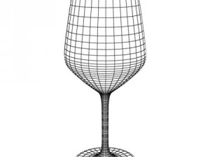 wine table rack bottles and glasses 3D Model