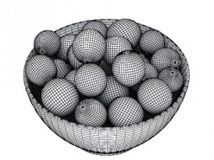 wine table rack bottles and glasses 3D Model